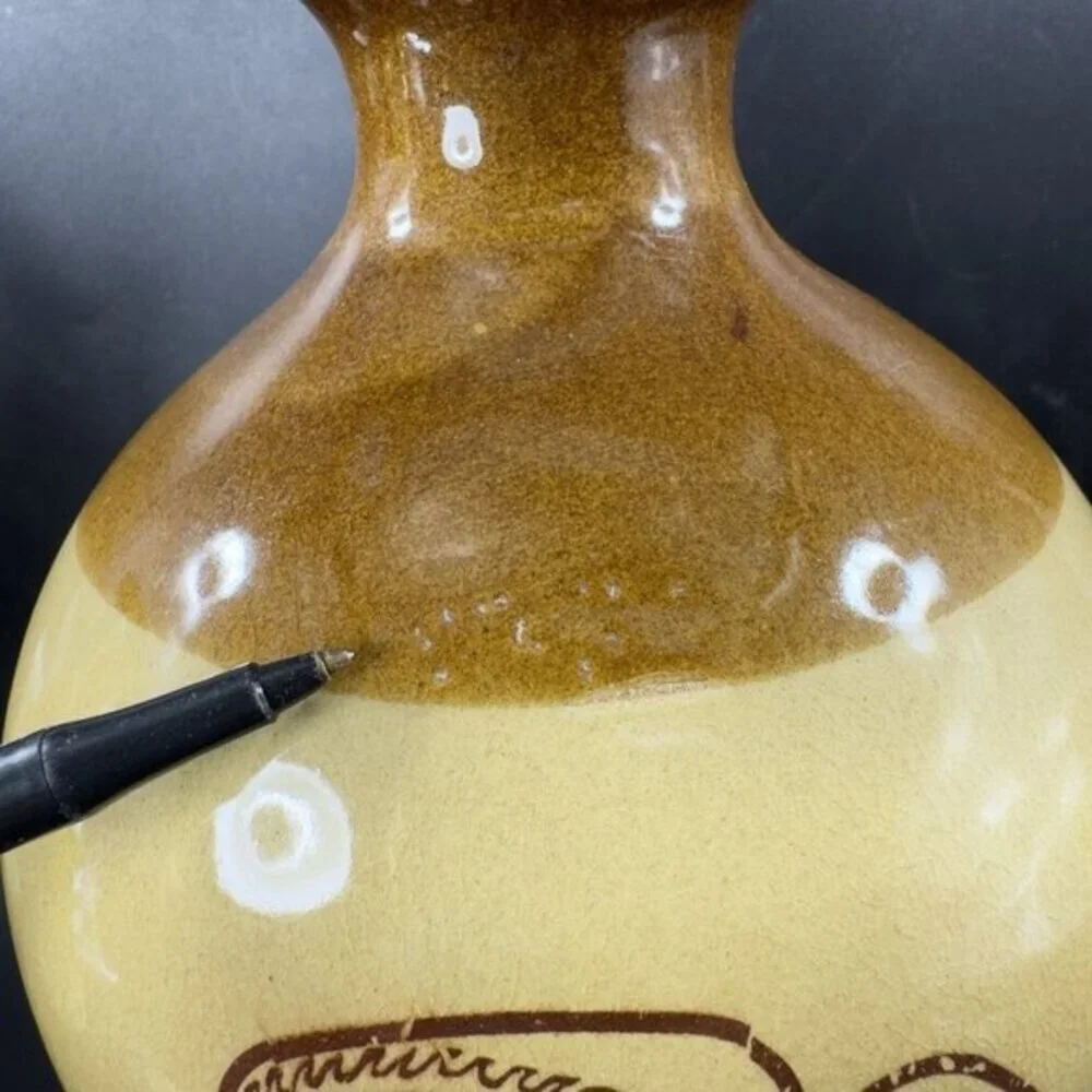 Vintage Oriental Chinese Ceramic Jug Vase With Dragon Rooster Fight Scene Marked